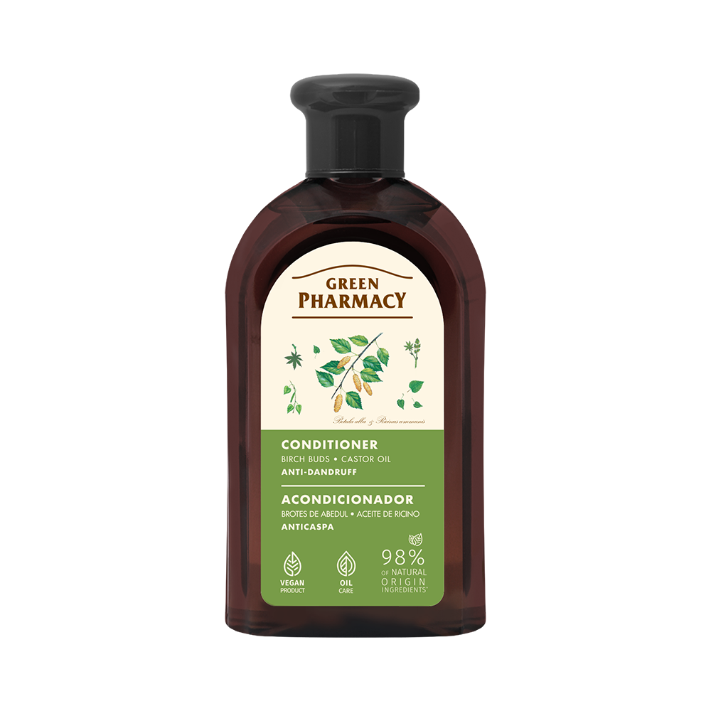  Green Pharmacy Dầu xả trị gàu Nụ bạch dương và dầu thầu dầu, 300ml 